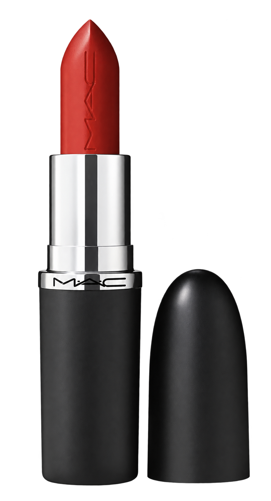 Batom vermelho com tampa preta